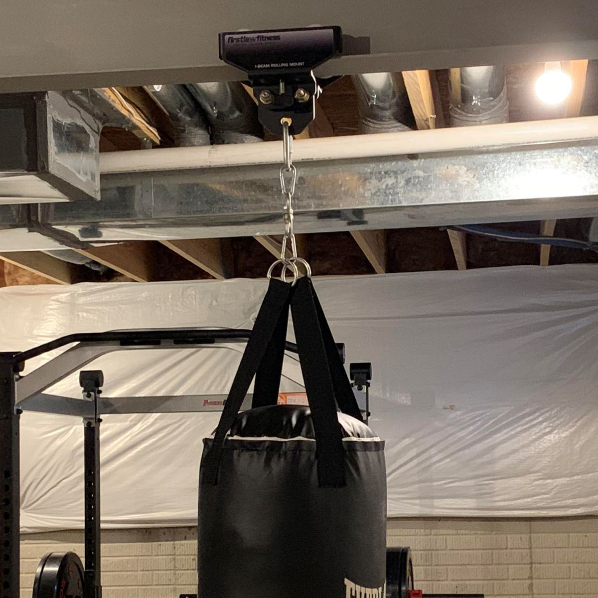 Heavy Bag Stand without worrying about punching away at your support walls  with every hit | Home gym garage, Home gym design, Diy home gym